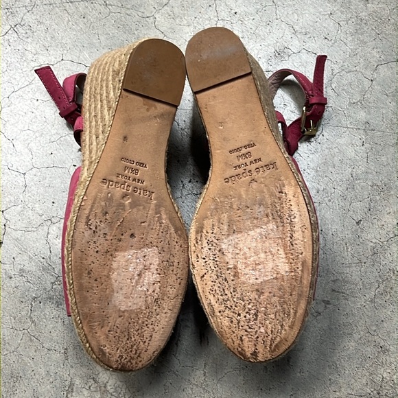 Kate Spade magenta, suede espadrille wedges - Picture 7 of 7